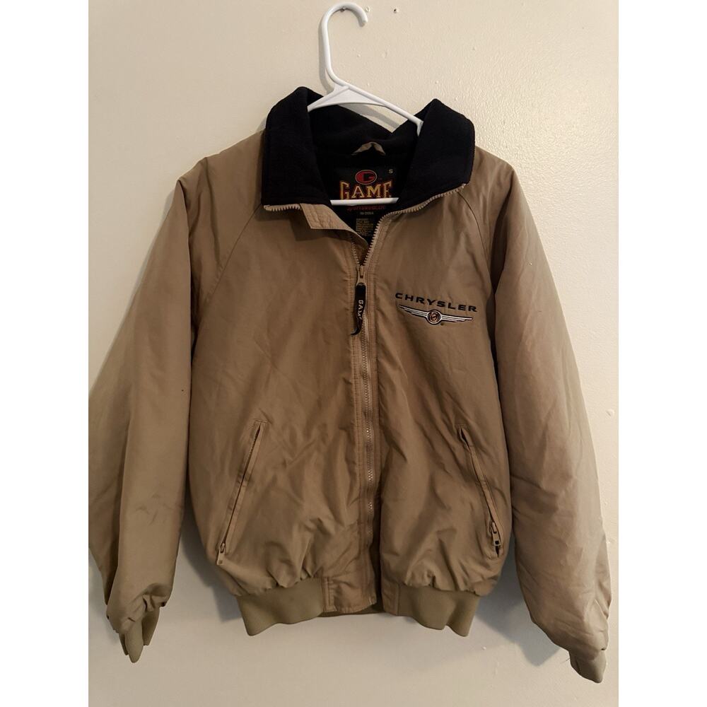 Vintage Chrysler Jacket Game Sportswear Tan Bomber Zip Workwear Mens S